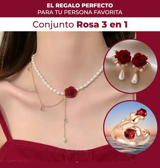 Conjunto Rosa 3 en 1 de Oro