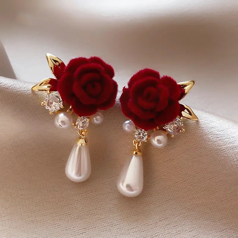 Par de Aretes Rosa